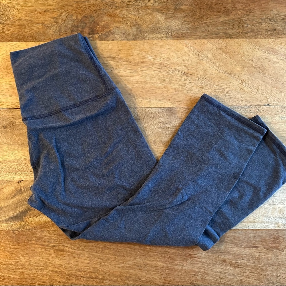 Lululemon Wunder Under Crop Cotton Heathered Cadet Blue 6 - Picture 2 of 8